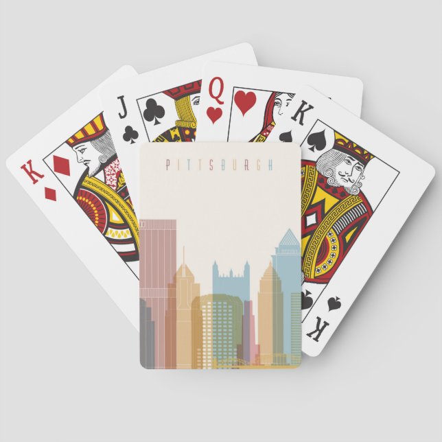 Pittsburgh, Pennsylvania | City Skyline Playing Cards (Back)