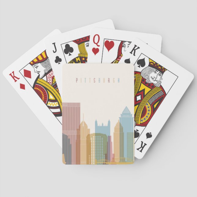 Pittsburgh, Pennsylvania | City Skyline Playing Cards (Back)