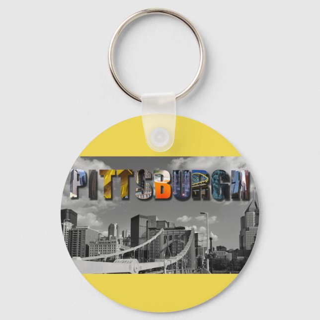 Pittsburgh Pennsylvania City Travel Photos Keychain (Front)
