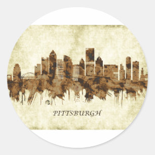 Pittsburgh Pennsylvania Cityscape Classic Round Sticker