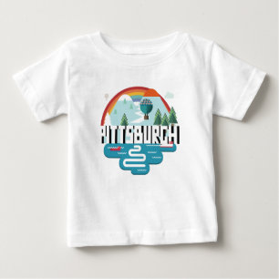 Pittsburgh, Pennsylvania   Cityscape Design Baby T-Shirt