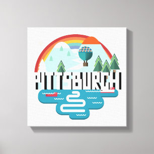 Pittsburgh, Pennsylvania Cityscape Design Canvas Print