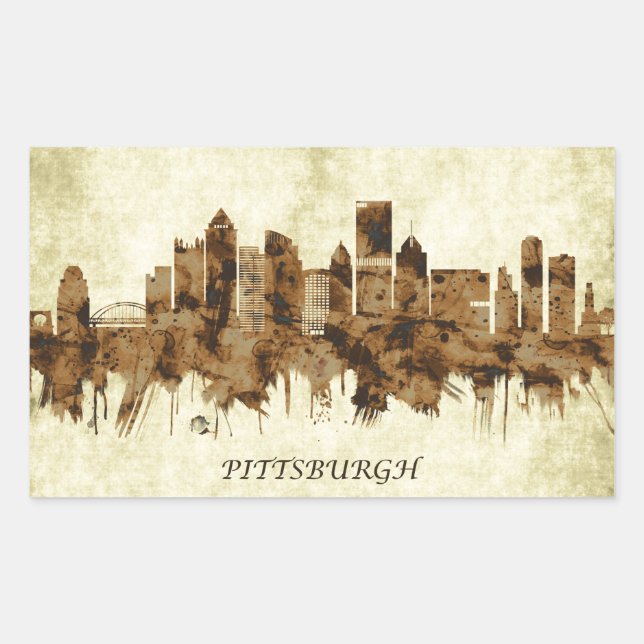 Pittsburgh Pennsylvania Cityscape Sticker (Front)