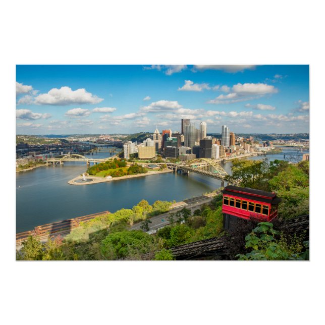 Pittsburgh Pennsylvania Duquesne Incline View  Poster (Front)