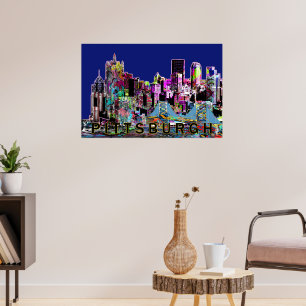 Pittsburgh, Pennsylvania in graffiti Poster