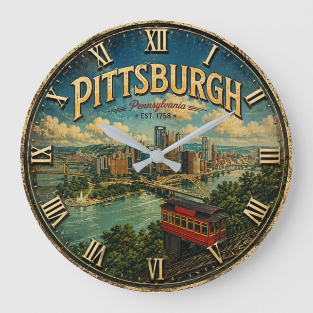 Pittsburgh Pennsylvania  Large Clock (Front)