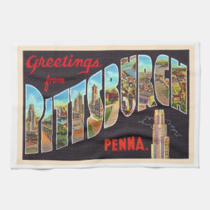 Pittsburgh Pennsylvania PA  Large Letter Postcard Kitchen Towel