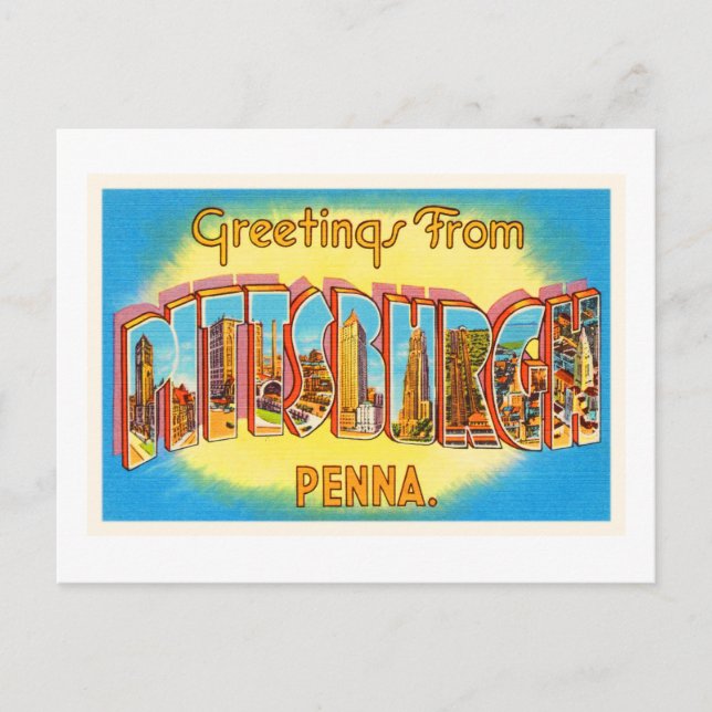 Pittsburgh Pennsylvania PA Vintage Travel Souvenir Postcard (Front)