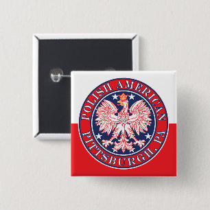Pittsburgh Pennsylvania Polish 2 Inch Square Button