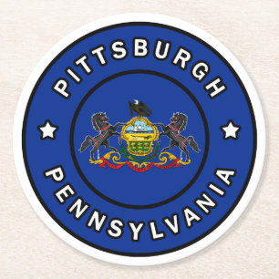 Pittsburgh Pennsylvania Round Paper Coaster