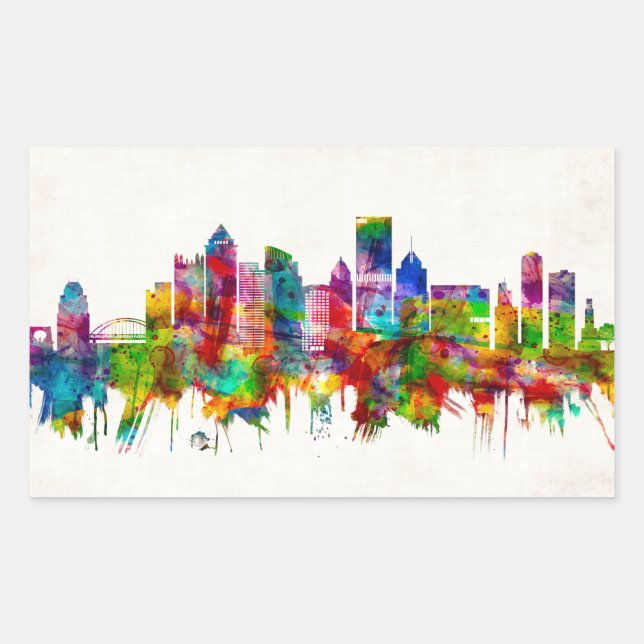 Pittsburgh Pennsylvania Skyline Sticker (Front)