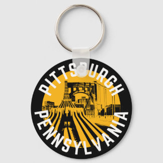 Pittsburgh Pennsylvania Steel City Skyline Bridge  Keychain