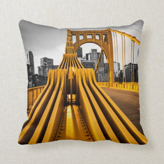 Pittsburgh Pennsylvania Steel City Skyline Bridge  Throw Pillow
