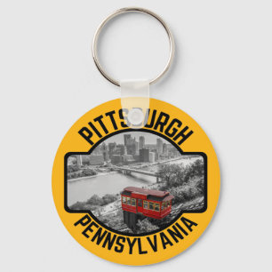 Pittsburgh Pennsylvania Steel City Skyline Incline Keychain