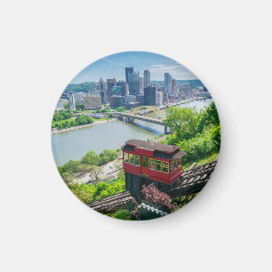 Pittsburgh Pennsylvania Steel City Skyline Incline Magnet