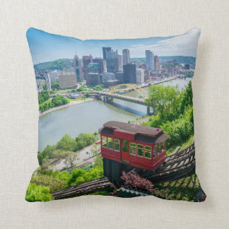Pittsburgh Pennsylvania Steel City Skyline Incline Throw Pillow