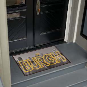 Pittsburgh Pennsylvania Steel City Skyline Night P Doormat