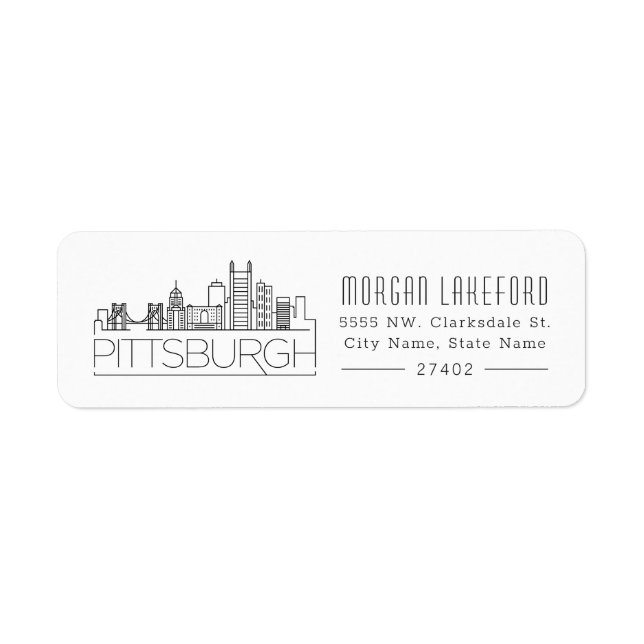 Pittsburgh, Pennsylvania Stylized Skyline | (Front)