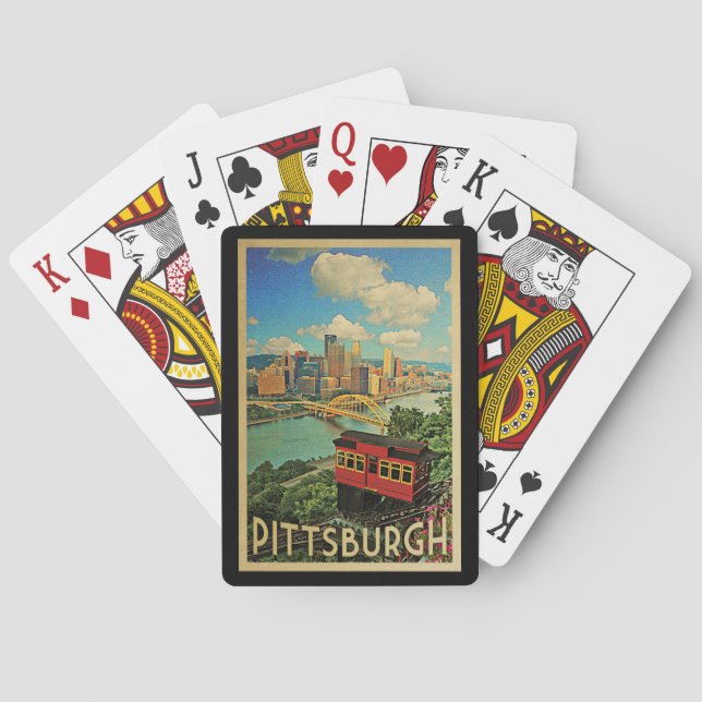 Pittsburgh Pennsylvania Vintage Travel Playing Cards (Back)