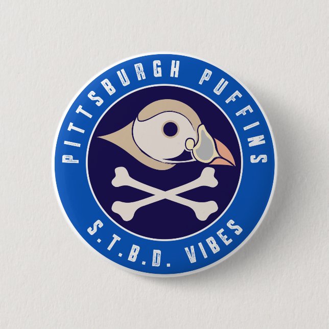 Pittsburgh Puffins S.T.B.D. Vibes 2 Inch Round Button (Front)