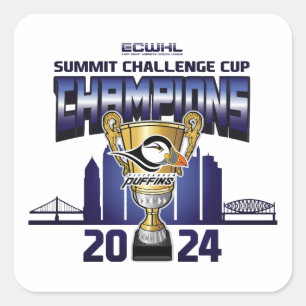 Pittsburgh Puffins Summit Challenge Cup Champions Square Sticker
