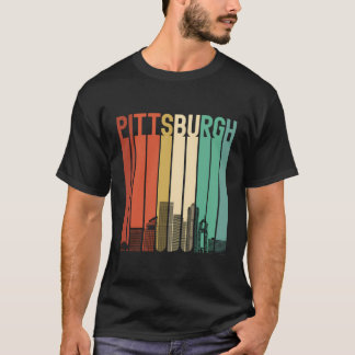 Pittsburgh Retro City Architecture Vintage Sports T-Shirt