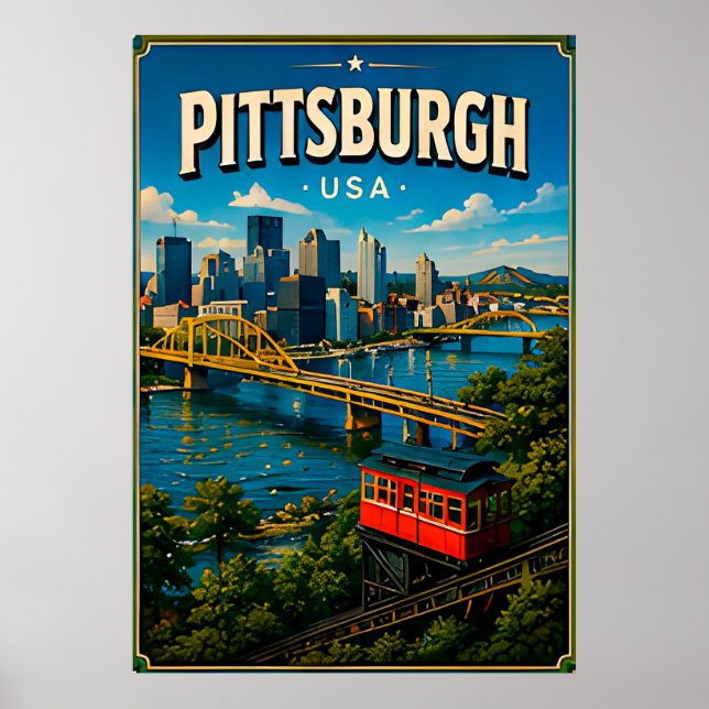 Pittsburgh Roberto Clemente Bridge Poster (Front)