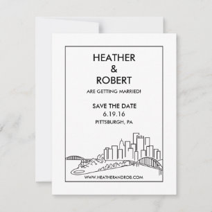 Pittsburgh Save the Date - Skyline (black)