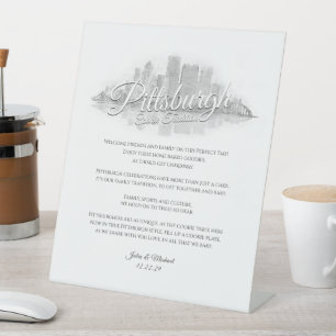 Pittsburgh Sketch Cookie Table Table Sign