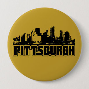 Pittsburgh Skyline 4 Inch Round Button