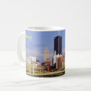 Pittsburgh Skyline Allegheny River Clemente Bridge Coffee Mug