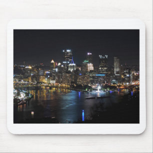 Pittsburgh Skyline at Night Mouse Pad