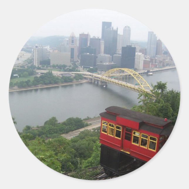 Pittsburgh Skyline Classic Round Sticker (Front)