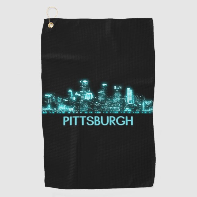 Pittsburgh Skyline Golf Towel (Front)