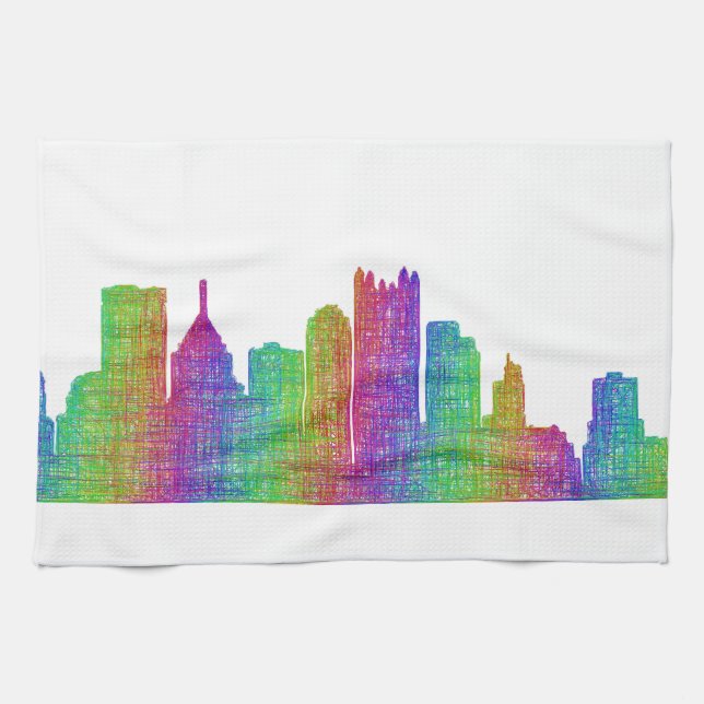 Pittsburgh skyline kitchen towel (Horizontal)