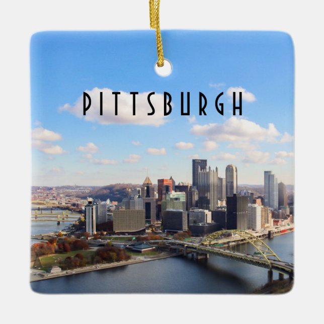 Pittsburgh Skyline Ornament (Front)