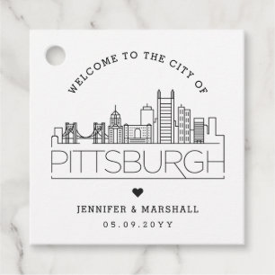 Pittsburgh Skyline   Wedding Welcome Favour Tags