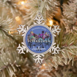 Pittsburgh  snowflake pewter christmas ornament