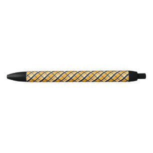 Pittsburgh Sports Fan Yellow Gold Black Plaid Ink Pen