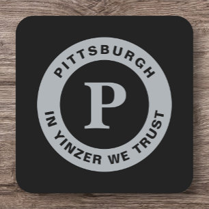 Pittsburgh Sports Yinzer Custom Barware Square Pap Paper Coaster