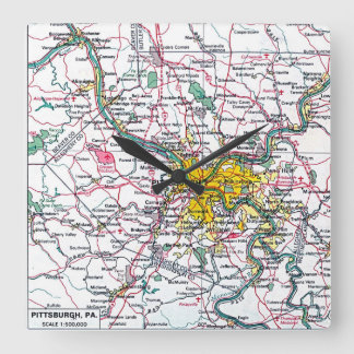 Pittsburgh Square Wall Clock