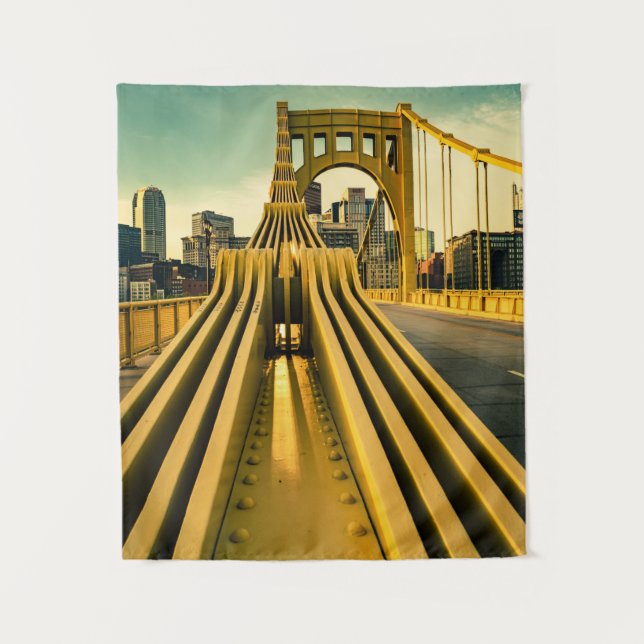Pittsburgh Steel City Bridge Pennsylvania Print Tapestry (Front)