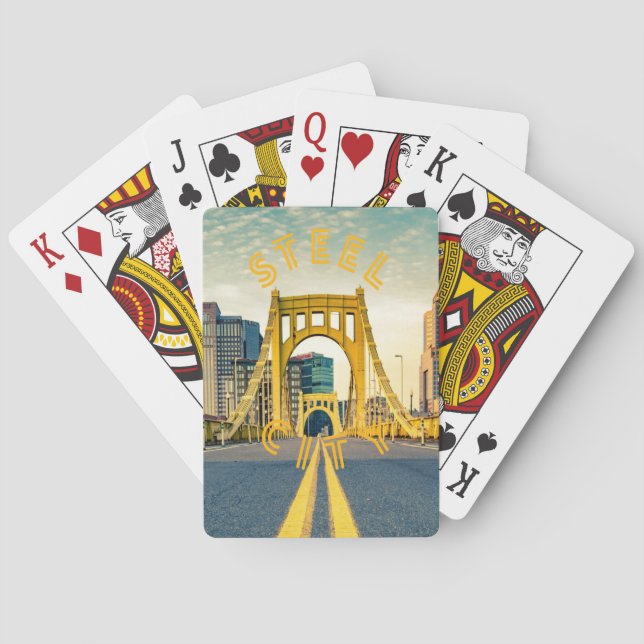 Pittsburgh Steel City Skyline 412 Pennsylvania Can Playing Cards (Back)