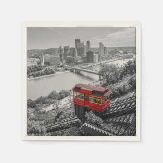 Pittsburgh Steel City Skyline Incline Photography  Napkin