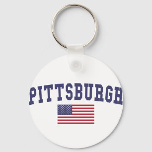 Pittsburgh US Flag Keychain