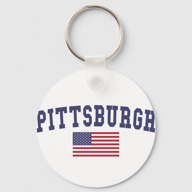 Pittsburgh US Flag Keychain (Front)