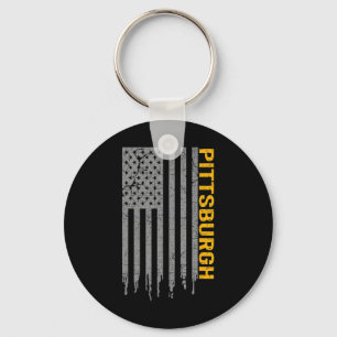 Pittsburgh Usa Flag Patriotic American From Pittsb Keychain