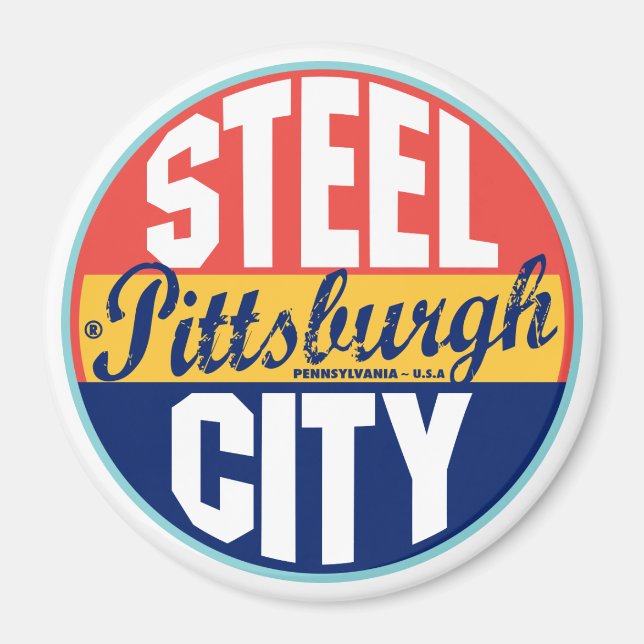 Pittsburgh Vintage Label Magnet (Front)