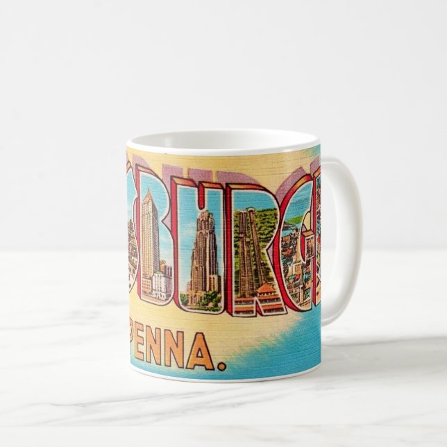 Pittsburgh Vintage Postcard Mug (Front Right)
