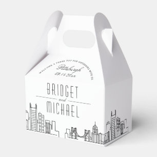 Pittsburgh Wedding   City Skyline  Favor Box